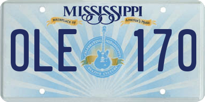 MS license plate OLE170