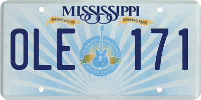 MS license plate OLE171
