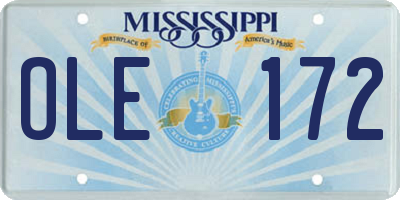MS license plate OLE172