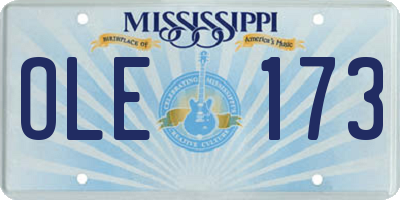 MS license plate OLE173