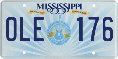 MS license plate OLE176