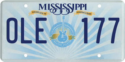 MS license plate OLE177