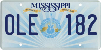 MS license plate OLE182