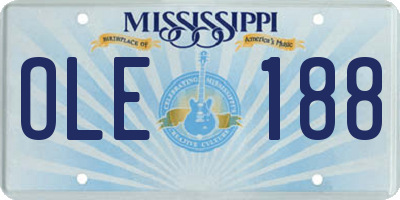 MS license plate OLE188