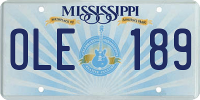 MS license plate OLE189
