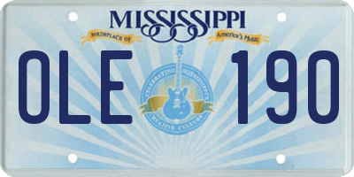 MS license plate OLE190