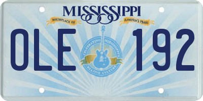 MS license plate OLE192