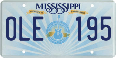 MS license plate OLE195