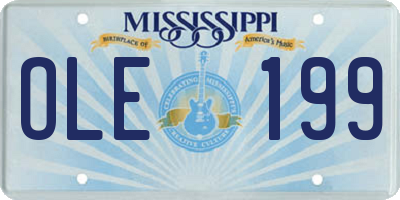 MS license plate OLE199