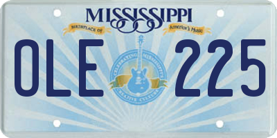 MS license plate OLE225