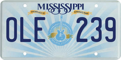 MS license plate OLE239