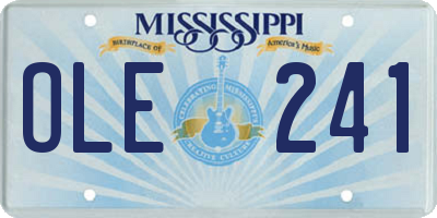 MS license plate OLE241