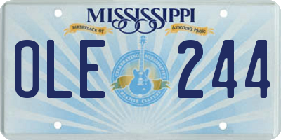 MS license plate OLE244