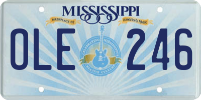 MS license plate OLE246