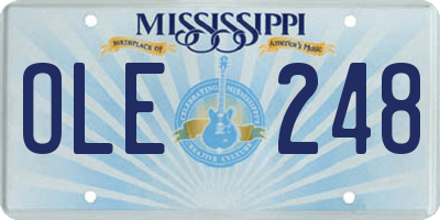 MS license plate OLE248