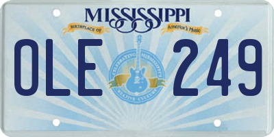 MS license plate OLE249