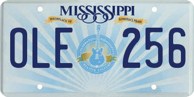 MS license plate OLE256