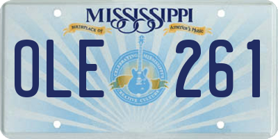 MS license plate OLE261