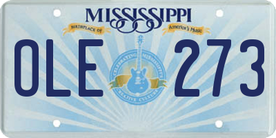 MS license plate OLE273