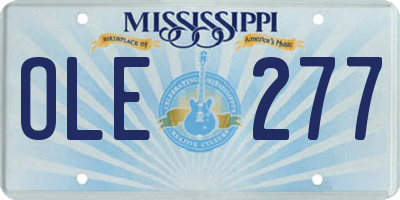 MS license plate OLE277