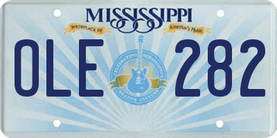 MS license plate OLE282