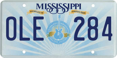 MS license plate OLE284