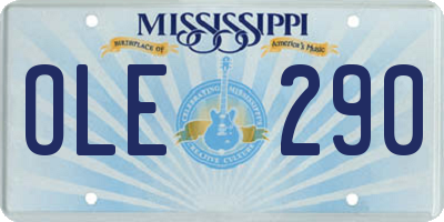 MS license plate OLE290