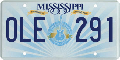 MS license plate OLE291