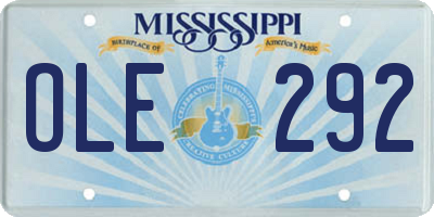 MS license plate OLE292