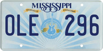 MS license plate OLE296