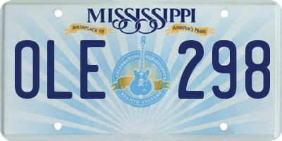 MS license plate OLE298