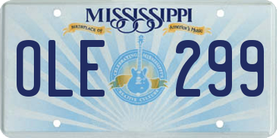 MS license plate OLE299