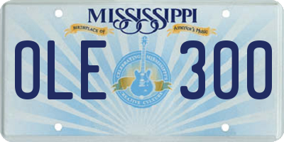 MS license plate OLE300