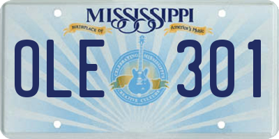 MS license plate OLE301