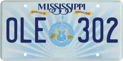 MS license plate OLE302