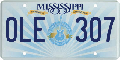 MS license plate OLE307