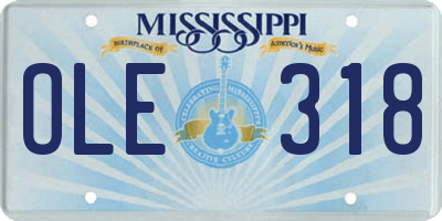 MS license plate OLE318