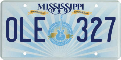 MS license plate OLE327