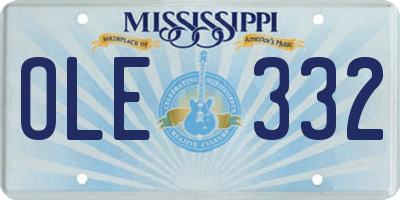MS license plate OLE332