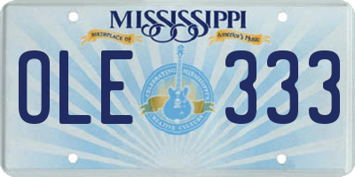 MS license plate OLE333