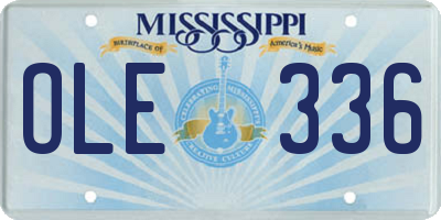 MS license plate OLE336