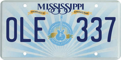 MS license plate OLE337