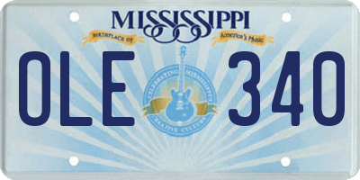 MS license plate OLE340