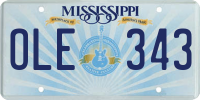 MS license plate OLE343