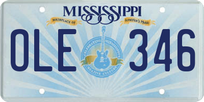 MS license plate OLE346
