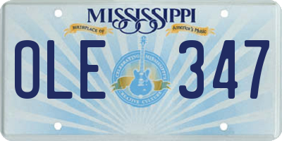 MS license plate OLE347