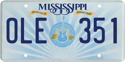 MS license plate OLE351