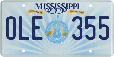 MS license plate OLE355