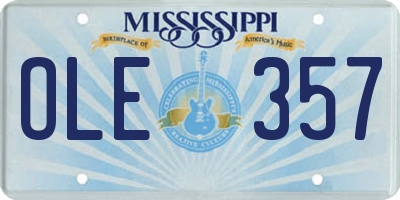 MS license plate OLE357