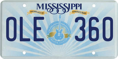 MS license plate OLE360